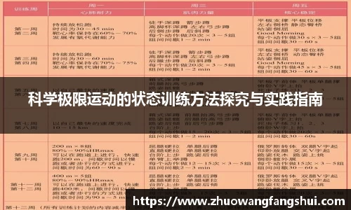 科学极限运动的状态训练方法探究与实践指南